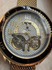 R U Braun Automatik Uhr Milanaise Armband Goldfarben NEU Ungetragen Uhr