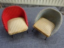 2 Puppensessel, Hermann Rülke, alt, 7 cm hoch und 6 cm breit--