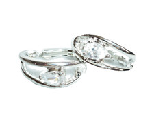 kurze Halbcreolen silber