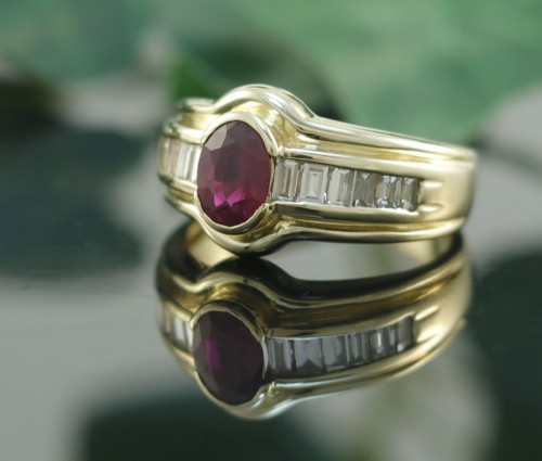 Rubin diamant ring 750er - rubin, in