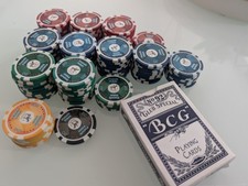113 Pokerchips mit Spielkarten ohne Pokerkoffer