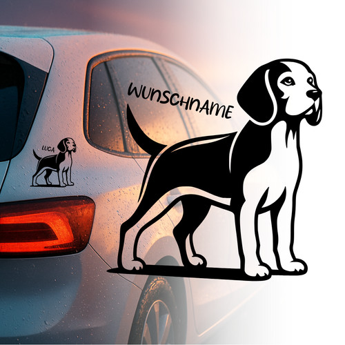 Beagle hund auto aufkleber - beagle,