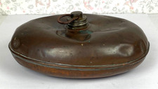 alte kleine Wärmflasche aus Kupfer 18 cm lang, 14 cm breit, 8 cm hoch