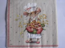 4 lose Servietten Anna Baked, Maus mit Gebäck