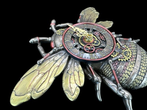 Steampunk wanduhr biene - wanduhr,