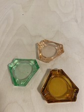 3x Glas Aschenbecher Vintage