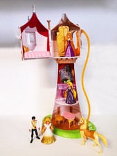 Polly Pocket DISNEY MAGICLIP Rapunzel + Turm + Prinz + Pferd Magicclip