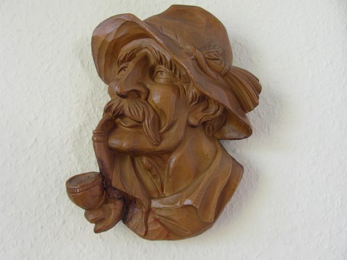 Holzkopf geschnitzt mann mit - holzkopf,