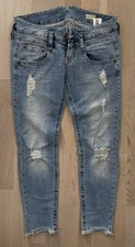 Herrlicher Jeans Pitch Slim Cropped 5330 hellblau Used Look W30