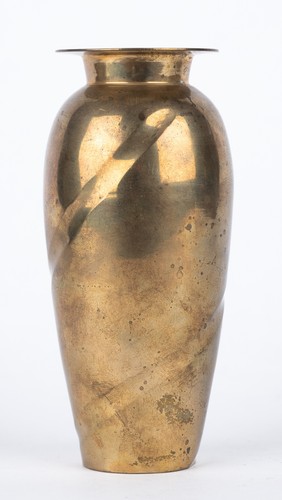 Vintage messingvase gewellte - messingvase,