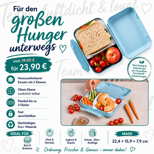 Tupperware lunchbox hellblau - lunchbox,