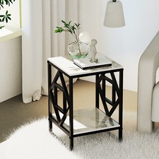 Beistelltisch Weiß/Schwarz