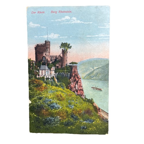 Postkarte burg rheinstein - postkarte,