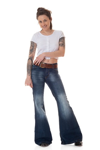 Comycom damen jeans schlaghose - jeans,