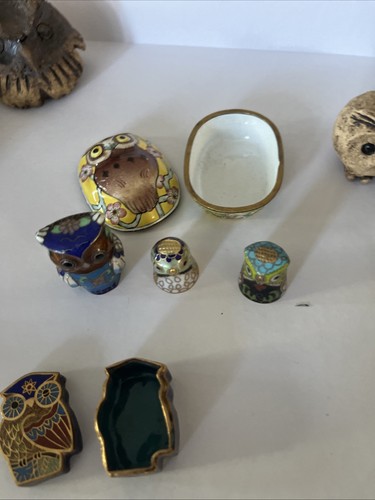 Eulen cloisonne figur - eulen,