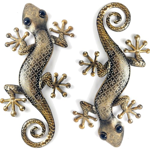 Metall wanddeko gecko - metall,