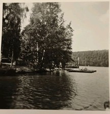 Steinbach See Bootsanleger Boot Insel Wald Halbinsel Altes Foto 
