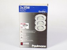 3x35W Paulmann 983.66 EBL Set 20° schwenkbar 230V/12V GU4 Ø85mm Chrom Stahl NEUW