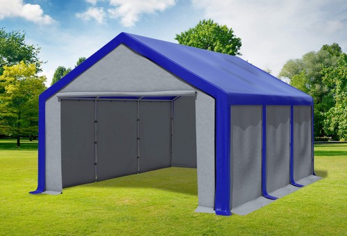 Partyzelt 4x6m blau - partyzelt, pvc