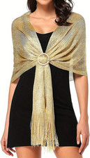 Glitzer Stola Damen,Glänzendes Metall Schal Stola Damen,Stola für Abendkleid,Sto