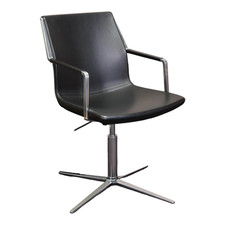 Wagner Living Konferenzstuhl W-Cube 3 Leder Schwarz Gestell Chrom