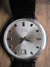 Armbanduhr, BWC, Automatik, Swiss made, Stahl,  um 1970,  Datum unten