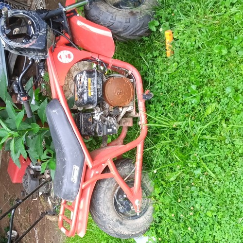 Red black mini motorcycle - motorcycle, gas