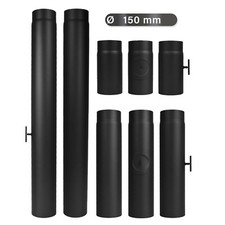 Verlängerungsrohr Ø 150 mm mit Tür & Drosselung Ofenrohr Rauchrohr Verlängerung