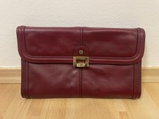 Tasche Retro Vintage Leder Clutch Bordeaux Rot