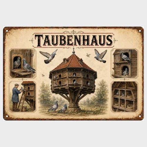 Blechschild taubenhaus taube - taubenhaus,