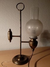 Seltene antike Jugendstil Tisch-/Nachttisch-Petroleumlampe. Elektrisch. Messing.