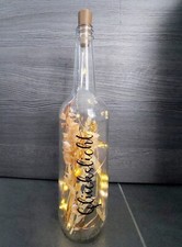 LED Flaschenlicht | Dekoflasche mit getrockneten Pflanzen | Glückslicht