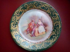 Prunkteller Bildteller antik Alt Wien Bindenschild Original Gemälde Franz Wagner