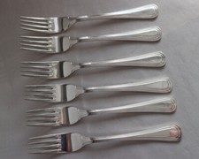 6 Hepp Premium Vorspeise-Gabeln, Edelstahl versilbert, ca 18 cm (2)