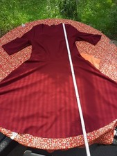 Quiero 44 Wunderschönes Elegantes Kleid In Dunklem Rot Stretch Halbarm