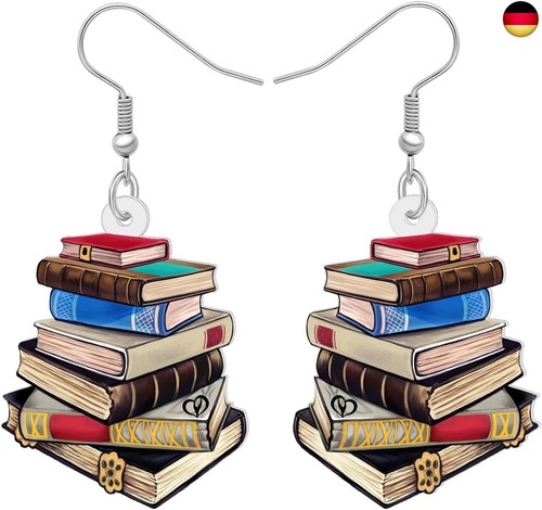 Acryl buch ohrringe baumeln - buch,