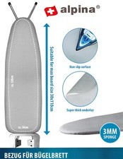 BÜGELBRETTBEZUG 120x38cm Grau Bügeltischbezug Bezug Bügelbrett Bügeltisch 98