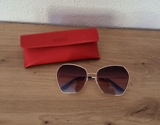Sonnenbrille Guess + Etui goldfarbe blau Neuwertig Nikolaus Weihnachten Geschenk