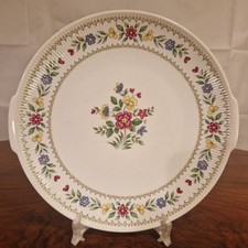 Winterling Marktleuthen Bavaria Tortenplatte Rillenform Blumendekor Porzellan