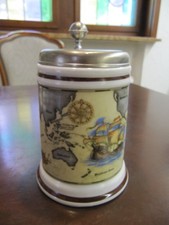  Vintage-Bierkrug 1/2 Liter mit Zinndeckel.     Fa. Bareuther Waldsassen