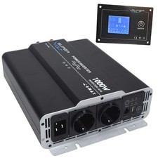 Supervolt 12V 1000W Wechselrichter mit Netzvorrangschaltung & FI Schutzschalter
