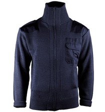 Strickjacke dunkelblau Feuerwehr Schulterklappe Bundeswehr Militär Winterjacke