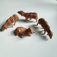 4 Schafe Zirbenholz Zirbe geschnitzt für Figuren für Größe 14 - 16 cm