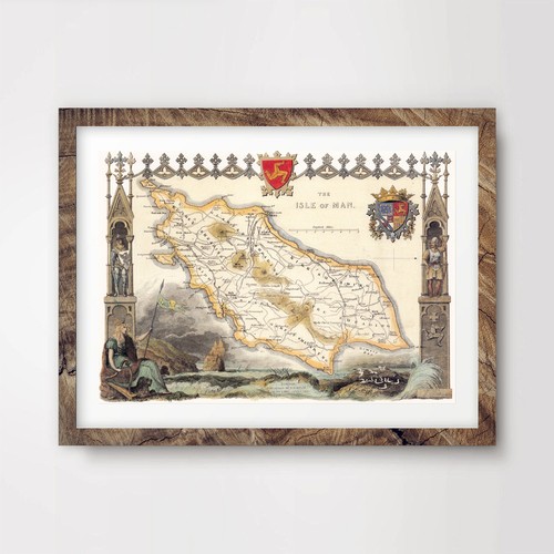 Isle man vintage karte - of,
