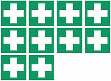 10x Aufkleber Rettungszeichen "Erste Hilfe" Symbol ISO 7010 | 15x15cm B-Ware