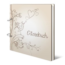 Hochzeit gästebuch holzcover - hochzeit,