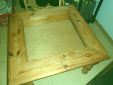 Couchtisch Wohnzimmertisch Holz rustikla massiv   Glasplatte mit Schublade