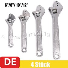 4 tlg Rollgabelschlüssel Engländer Profi Maulschlüssel Franzose 6" 8" 10" 12"