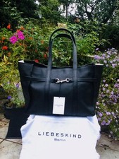 Liebeskind Berlin Handtasche  Schultertasche Shopper Schwarz-weiß Leder!Top!