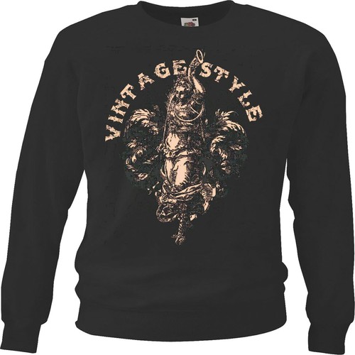 Sweatshirt vintage style skull - sweatshirt,